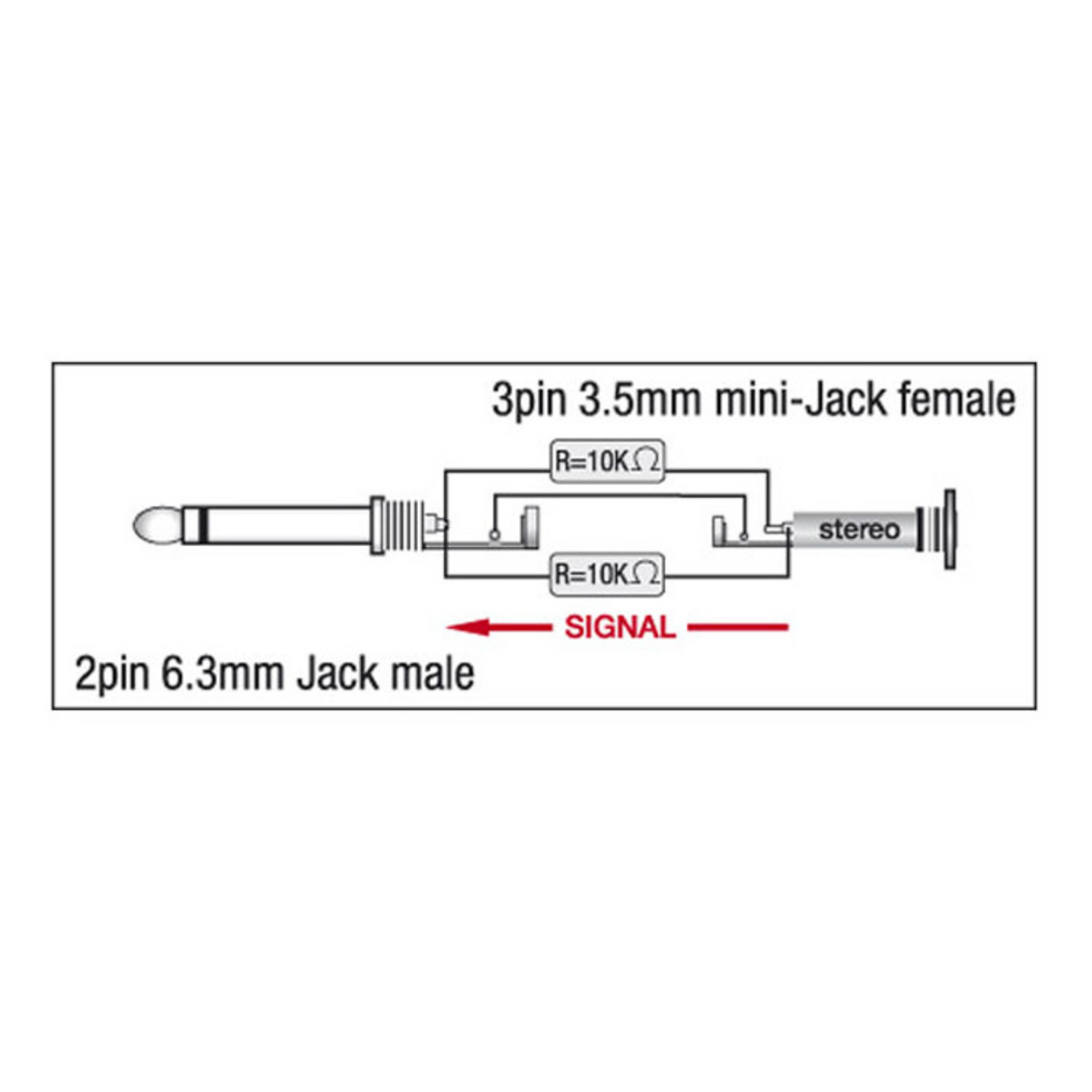 DAP Jack (mono) > Mini-Jack female 90° Adapter