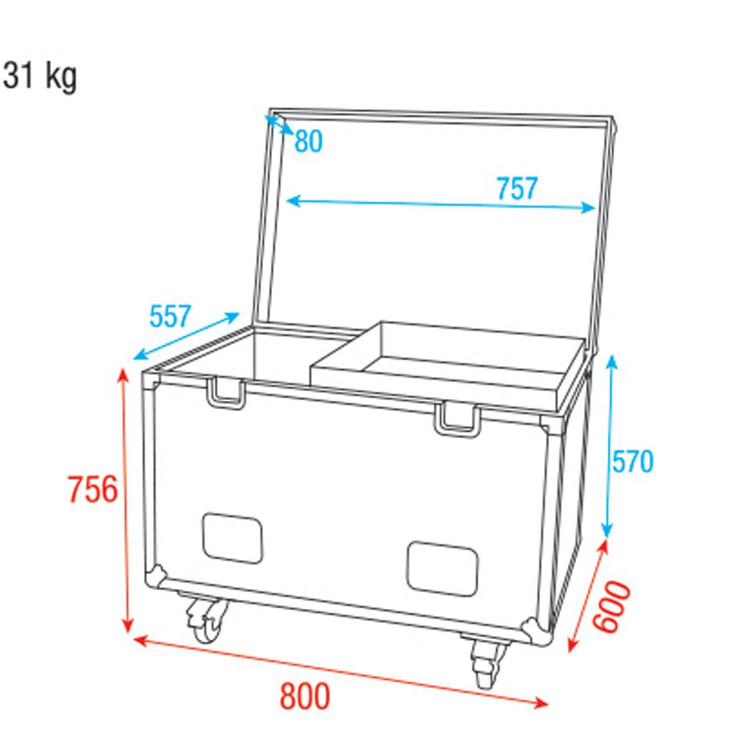 Multifunctionele Flightcase 80