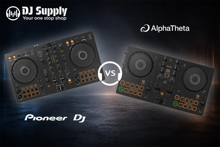 AlphaTheta DDJ-FLX2 en Pioneer DJ DDJ-FLX4 naast elkaar