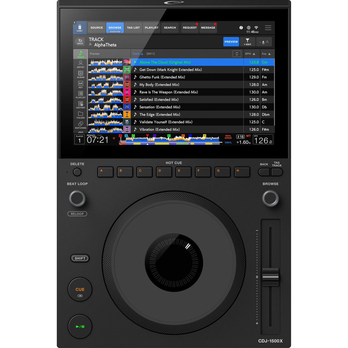 AlphaTheta CDJ-1500X DJ Tabletop mediaspeler