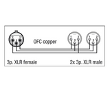 DAP XLR (weiblich) &gt; 2x XLR (männlich) – 1,5 Meter