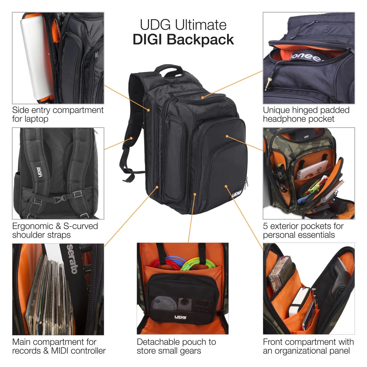 UDG Ultimate DIGI Backpack Black/Orange