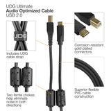 UDG Ultimate Audio Cable USB 2.0 C-B Black Straight 1.5m