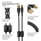 UDG Ultimate Audio Cable USB 2.0 A-B Black Angled 1m